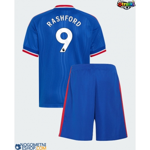 Otroški Nogometni dresi Manchester United Marcus Rashford #9 Gostujoči 2026-27 Kratek Rokav (+ Kratke hlače)